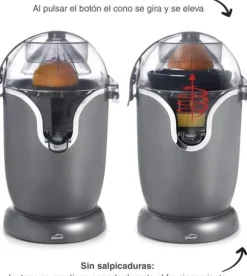 Citruspress - Automatisk - Grå - Droppstoppsystem - Diskmaskinvänlig - Kompakt