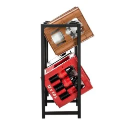 CLP Lennert metallflaskställ Lådhållare med olika kapaciteter, svart -L