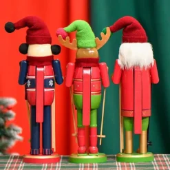 30CM julsläde, valnötsklämma, valnötssoldat, massivt trädekorationsgåva, hantverksprydnad