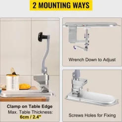 30cm 6st/min manuell kommersiell konservöppnare, effektiv skärning, 2 monteringssätt, arbetsbesparande vridhandtag, lätt och hållbar