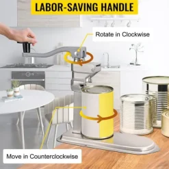 30cm 6st/min manuell kommersiell konservöppnare, effektiv skärning, 2 monteringssätt, arbetsbesparande vridhandtag, lätt och hållbar