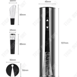 Coffret present till elektrisk korkskruv - TD® - RL-WO36C - Rostfritt stål - Uppladdningsbar - Multifunktionell