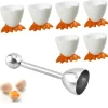 Coquetier - Saijer - Set med 6 ägghalvor - Äggskärare ingår - Diskmaskinvänlig - Kreativ design