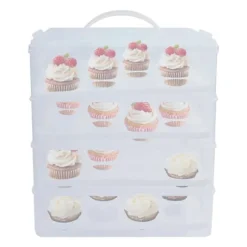Cupcake-bärare, bärbar design, 4-lagers kapacitet,Klar