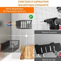 DÄCK Magnetisk kylhylla - 2 delar - Köksförvaring - Kryddhållare i metall