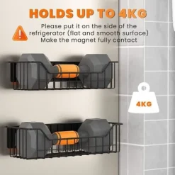 DÄCK Magnetisk kylhylla - 2 delar - Köksförvaring - Kryddhållare i metall