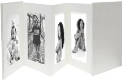 Deknudt Leporello grått 8x13x18 linne 8 bilder A66DC7 8PH ( A66DC78PH_13.0X18X0 )