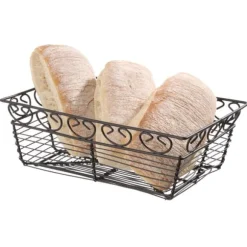 Dekorativ rektangulär trådkorg för servering av bröd - Hendi 425855