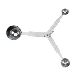 4-delade mätskedar i rostfritt stål för torra och flytande ingredienser