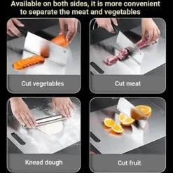 3-delars Set med Dubbelhäftande Skärbräda i Rostfritt Stål, Mögel- och Fukttålig