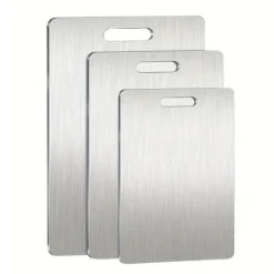 3-delars Set med Dubbelhäftande Skärbräda i Rostfritt Stål, Mögel- och Fukttålig