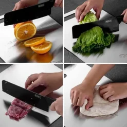 3-delars Set med Dubbelhäftande Skärbräda i Rostfritt Stål, Mögel- och Fukttålig