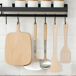 3-delars set omålade träspatel köksredskap matlagningsverktyg för non-stick pannor