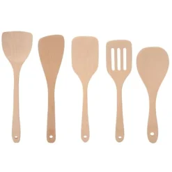 5-delars set träspatelsked matlagningsverktyg köksredskap kit för non-stick panna
