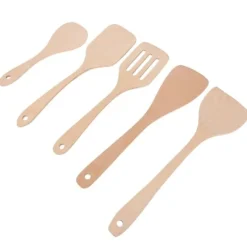 5-delars set träspatelsked matlagningsverktyg köksredskap kit för non-stick panna