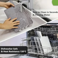 5-delars Skärbräda i Vetehalm med Ställ – Multifunktionella Färgsorterade Skärbrädor för Kök