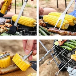 20-delat grillset i rostfritt stål, kombinationsverktyg för grillning