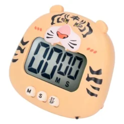 Digital Kökstimer Nedräkning Nedräkning Tecknad Djurljud Blixtvarning Enkel användning med ställ för matlagning Undervisning Gul tiger