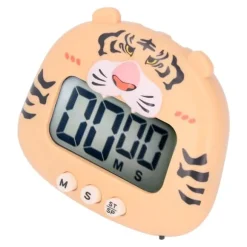 Digital Kökstimer Nedräkning Nedräkning Tecknad Djurljud Blixtvarning Enkel användning med ställ för matlagning Undervisning Gul tiger