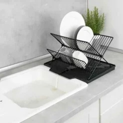 Diskavlopp - WENKO - NELIA - Svart - Vikbar - Dräneringsmatta ingår