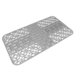 Diskbänksmattor Silikon Anti-halk Värmebeständig 66x35cm Stor storlek Fyrkantig ihålig diskbänksskydd för kök Grå