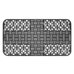 Diskbänksmattor Silikon Anti-halk Värmebeständig 66x35cm Stor storlek Fyrkantig ihålig diskbänksskydd för kök Svart