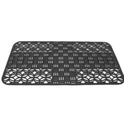 Diskbänksmattor Silikon Anti-halk Värmebeständig 66x35cm Stor storlek Fyrkantig ihålig diskbänksskydd för kök Svart