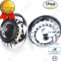 Diskho - Rostfritt stål - Set med 2 - 80 mm - Silver - Avfallfiltrering