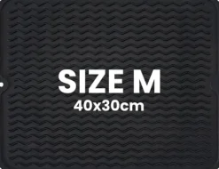 Diskställsmatta, Värmebeständig, Halkfri Design,Storlek M eller L-a, Svart 40x30cm