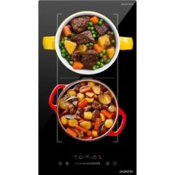 Domino induktionshäll för inbyggnad - OCEANIC - OCEATI2Z2BF - 2 brännare med flexibel zon - 3600 W - Svart