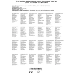 Dosering Bottle Mästare 3000 röd, gul, blå för 0,5 - 1,5 liter flaskor, pip 2 cl, Färgflaskmästare 3000:gul