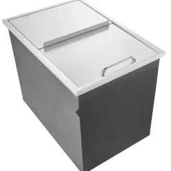 Drop-in Iskylare 27x18x21 tum, rostfritt stål med lock, hållbar design, perfekt för kylning av drycker, idealisk för fester och uteplatser