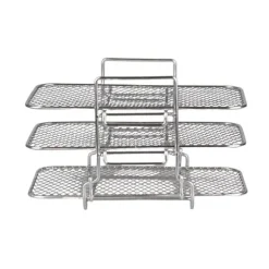 Dual Air Fryer Rack kompatibel för Ninja Multi Layered Dehydrator Racks 304 rostfritt stål Dual Air Fryer Stativ Stativ Air Fryer Tillbehör