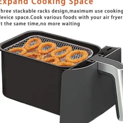 Dual Air Fryer Rack kompatibel för Ninja Multi Layered Dehydrator Racks 304 rostfritt stål Dual Air Fryer Stativ Stativ Air Fryer Tillbehör
