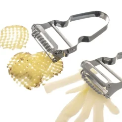 Dubbel stål Julienne Peeler Skalare kökskniv för grönsaker och frukt