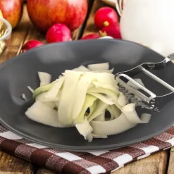 Dubbel stål Julienne Peeler Skalare kökskniv för grönsaker och frukt