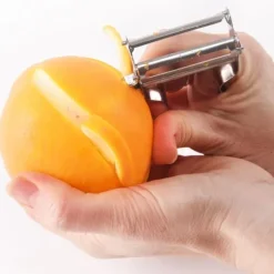 Dubbel stål Julienne Peeler Skalare kökskniv för grönsaker och frukt