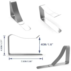 Dukklämmor, picknickbordsklämmor, picknickduksklämmor i rostfritt stål, dukklämmor, dukklämmor - 12-pack