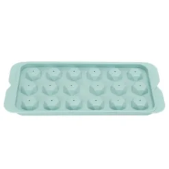 Easy Deforming Ice Cube-bricka - Livsmedelsklassad PP-iskubform med lock - Söt iskubbricka för kylskåp - Diamond 18 Grids Blue