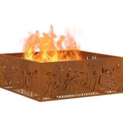 Eldstad Brun 80 x 80 x 30 cm Väderbeständig stål