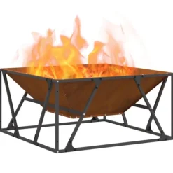 Eldstad Brun 80 x 80 x 40 cm Väderbeständig stål