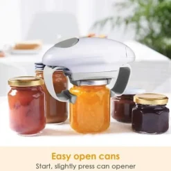 Elektrisk burköppnare - One Touch - Vit - Automatisk - För artrit - Modern design