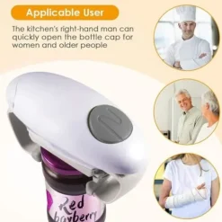 Elektrisk burköppnare - One Touch - Vit - Automatisk - För artrit - Modern design