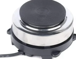 Elektrisk kokplatta - Enkel platta - 500 W - Gjutjärnsplatta - Rostfritt hölje - 6 Temperaturer - Portabel - För camping & kök