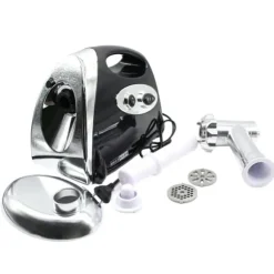 Elektrisk köttkvarn - Köttkvarn & korvstoppare - 800 W kopparmotor - 304 rostfritt stål - 220 V - EU-kontakt - 190 varv/min - Svart