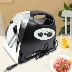 Elektrisk köttkvarn - Köttkvarn & korvstoppare - 800 W kopparmotor - 304 rostfritt stål - 220 V - EU-kontakt - 190 varv/min - Svart