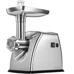 Elektrisk köttkvarn i rostfritt stål, med korvstopparutrustning MPM MMM-07M 1800W Silver 01054