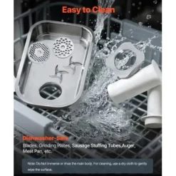 Elektrisk köttkvarn, 43x24,8x44 cm, rostfritt stål, kraftig