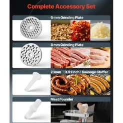 Elektrisk köttkvarn, 43x24,8x44 cm, rostfritt stål, kraftig