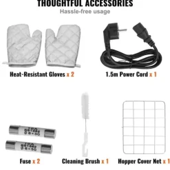Elektrisk oljepressmaskin, 850 W, rostfritt stål, justerbar temperatur 0-300 ℃ för pressning av jordnötter och sesamfrön.